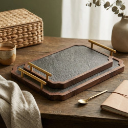 Wooden Tray Set 2 Pcs